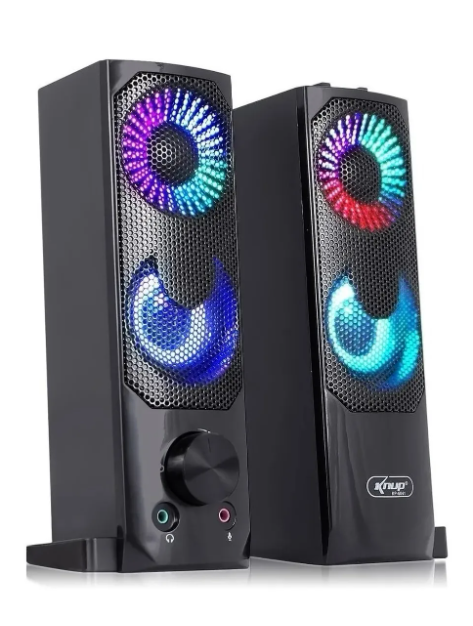 Mini Caixa de Som Knup PC e Notebook Com LED KP-6041