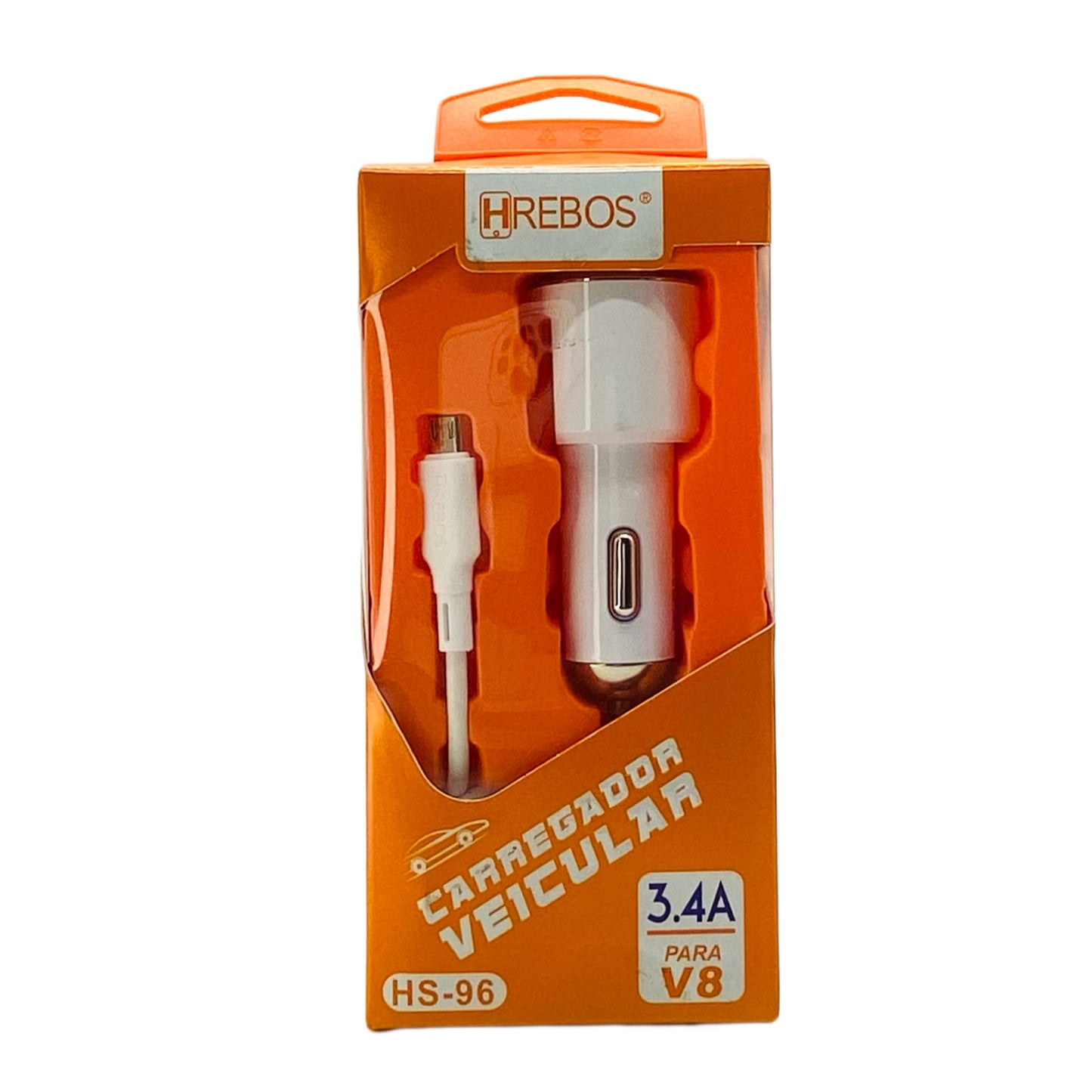 Carregador Veicular Hrebos Micro USB V8 Dois USB 3.4A HS-158V