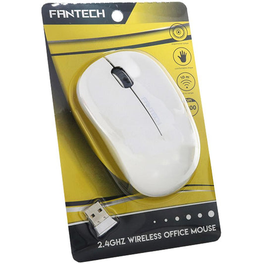 Mouse Sem Fio Fantech Forma Confortável W188 Branco 1200DPI