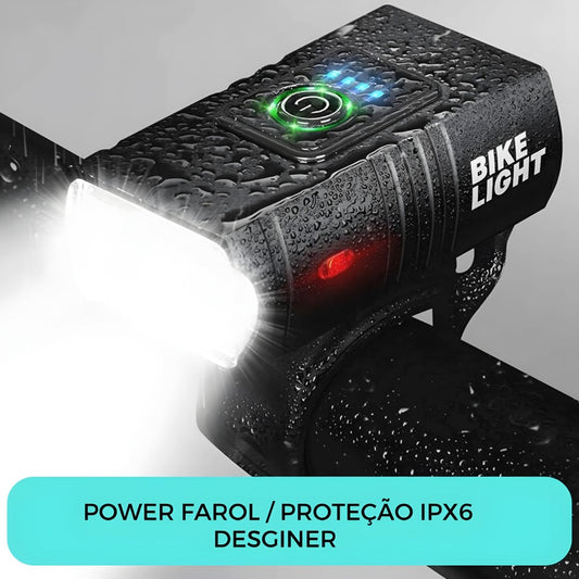 Farol Lanterna Bike LED 4 Funções Recarregável Lelong LE-8307