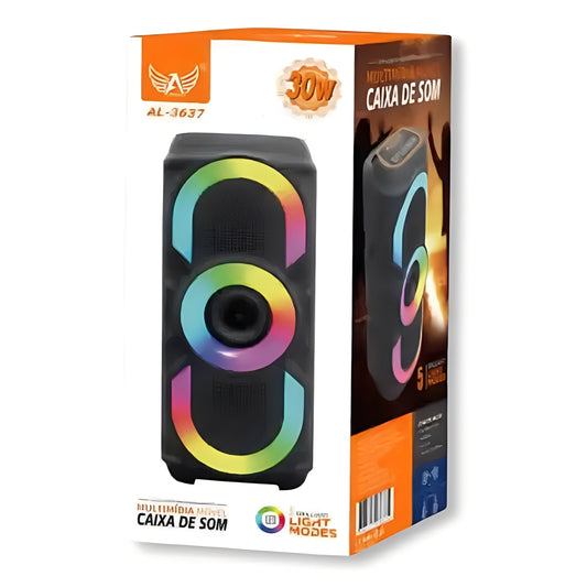 Caixa De Som Bluetooth Com Led AL3937