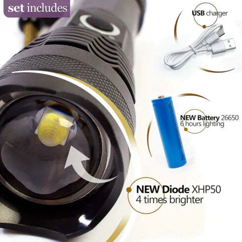 Lanterna Tática LED Super Potente Militar Portátil LT-047