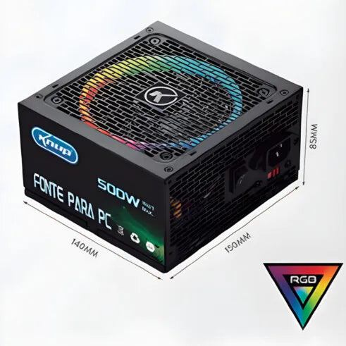 Fonte Atx 550w Real Gamer Pc Cooler 12cm RGB KP-CB206