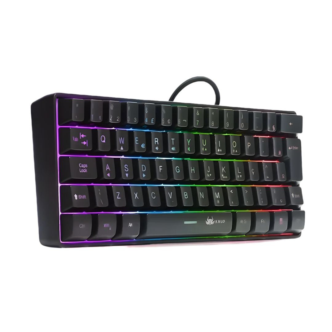Teclado Knup Gamer Mecânico USB Iluminação Programável RGB TE-100