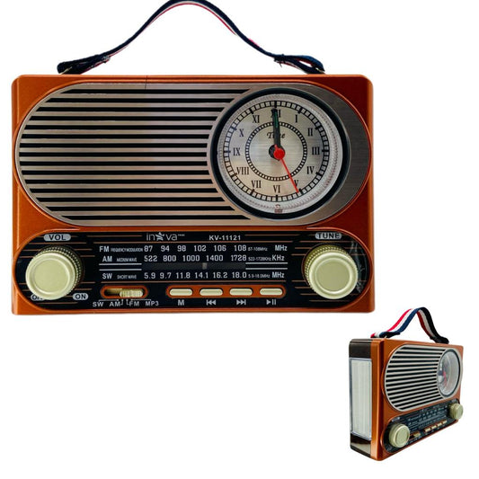 Rádio Inova Sem Fio Retrô Bluetooth Recarregável KV-11121