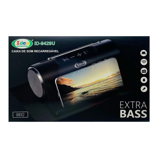 Caixa de Som Bluetooth Idea Com Rádio FM Extra Bass ID-9429U