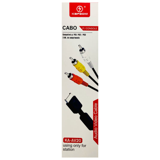 Cabo  Kapbom Áudio e Vídeo Para PS1, PS2, PS3 2 Metros KA-AV20