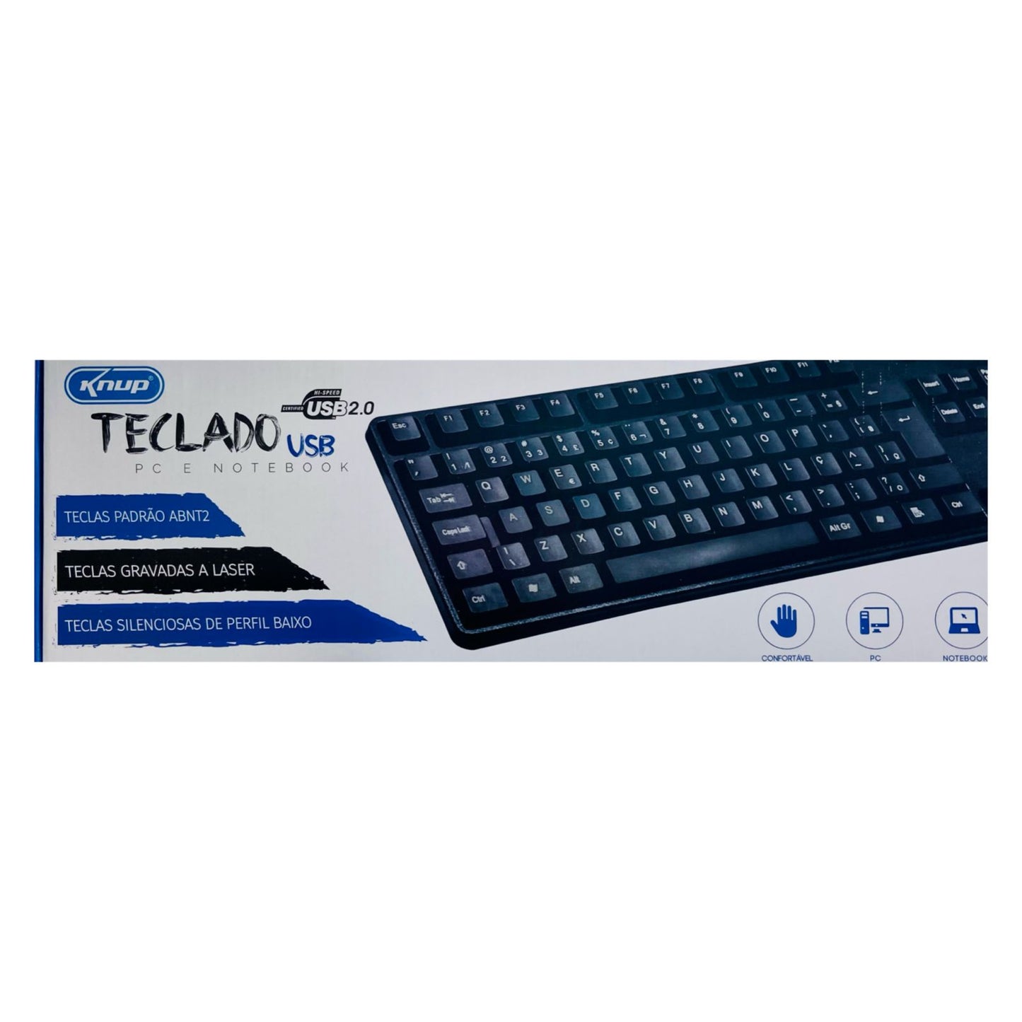 Teclado Knup Multimídia USB PC e  Notebook Padrão ABNT2 KP-2044