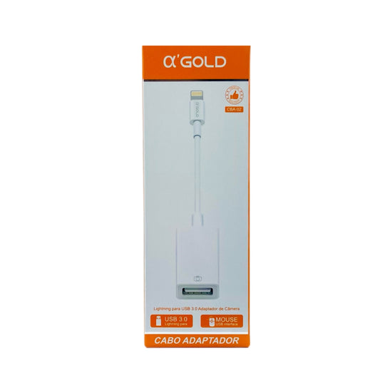 Adaptador De Câmera AlphaGold Lightning Para USB 3.0 CBA-02