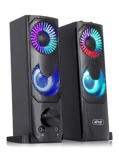 Mini Caixa de Som Knup PC e Notebook Com LED KP-6041