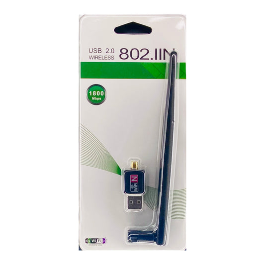 Adaptador USB Receptor Wireless Antena WiFi 802.IIN