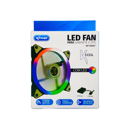Fan para Gabinete e CPU Com Led Knup VR307