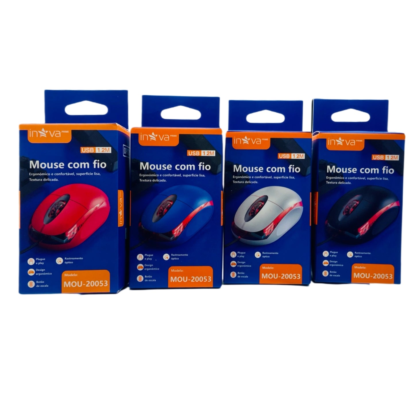 Mouse Inova Com Fio USB 1.2 Metros Preto MOU-20053