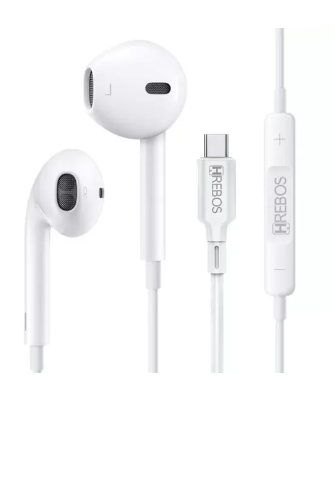 Fone de Ouvido Tipo C Hrebos Com Fio Estéreo HS-51