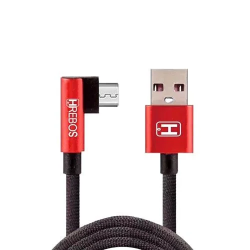 Cabo Hrebos Micro USB V8 Em L 1 Metro Nylon HS-179