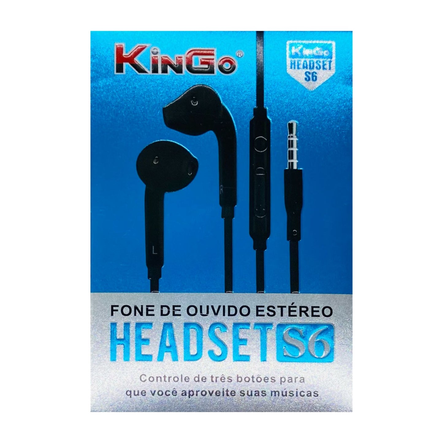 Fone de Ouvido P2 Kingo S6 Com Fio Estéreo Preto