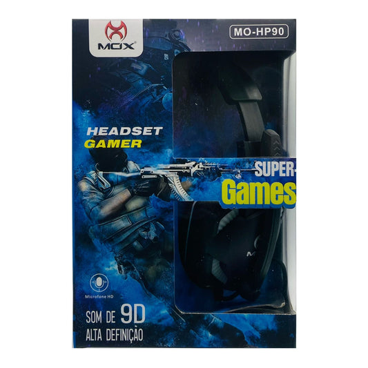 Fone Headset Gamer Mox Com Fio Conector P3 USB