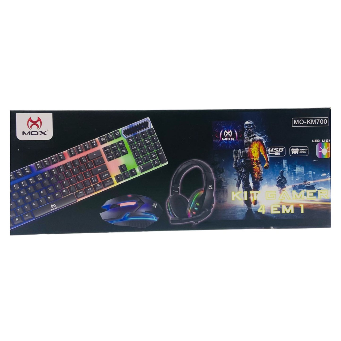 Kit Gamer MOX Teclado, Mouse, Headset e Mouse Pad MO-KM700