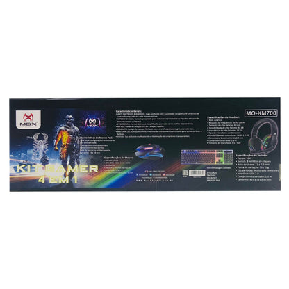 Kit Gamer MOX Teclado, Mouse, Headset e Mouse Pad MO-KM700