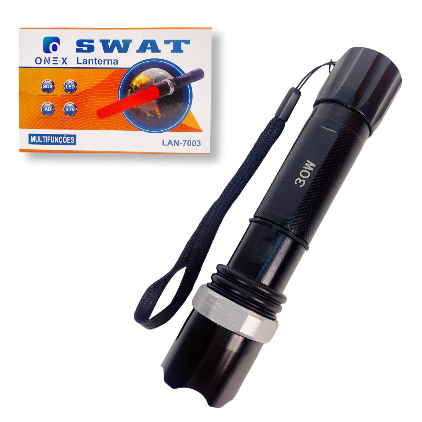 Lanterna Swat Com Sinalizador Foco Ajustável OneX LAN-7003