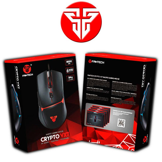 Mouse Gamer Jogo Macro Crypto VX7 Fantech 8000DPI 6 Botões