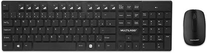 KIT TECLADO E MOUSE SEM FIO MULTILASER TECLAS FLUTUANTES PRETO TC251