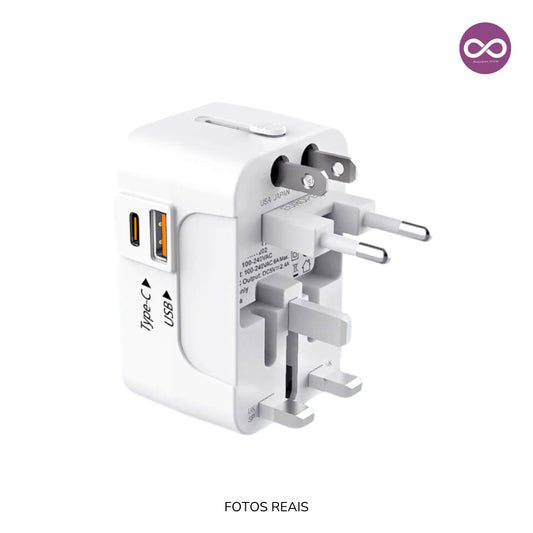 Adaptador Universal Premium Tipo-C e USB Turbo 20W