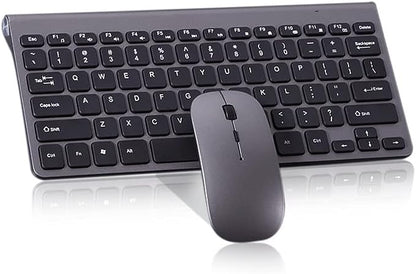 Mini Teclado Sem Fio Compacto e Mouse USB Wireless - ABNT2