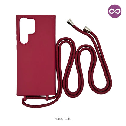 Capa com Alça Ajustável para Samsung S - Vermelho Dark