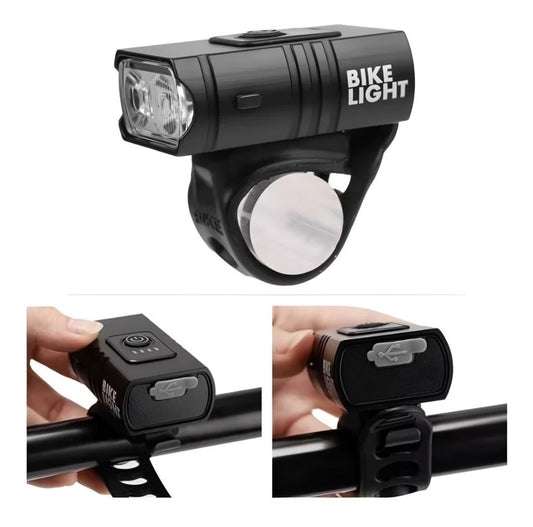 Farol Lanterna Bike LED 4 Funções Recarregável Lelong LE-8307