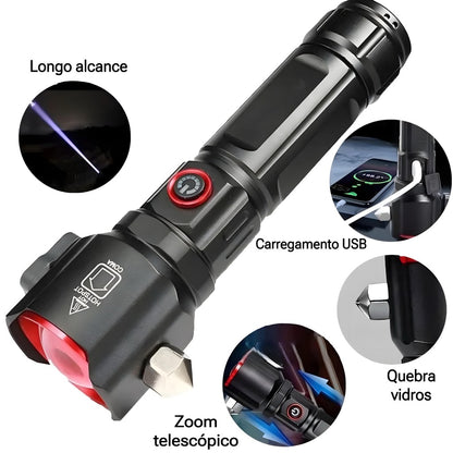 Lanterna Longo Alcance 2000m Com Foco Recarregável B-Max BM-8521