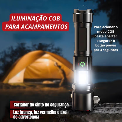 Lanterna Longo Alcance 2000m Com Foco Recarregável B-Max BM-8521