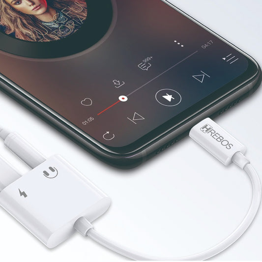 Adaptador De Áudio 2 Em 1 Lightning E P2 Hrebos HS-318