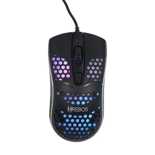 Mouse Gamer LED RGB 4 Botões 1200 DPI Hrebos HS-189