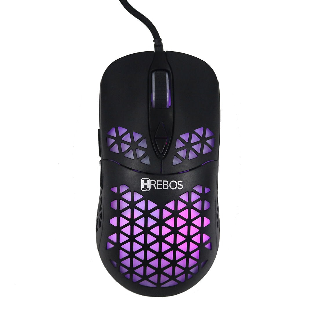 Mouse Gamer LED RGB 7 Botões 1200 DPI Hrebos HS-192