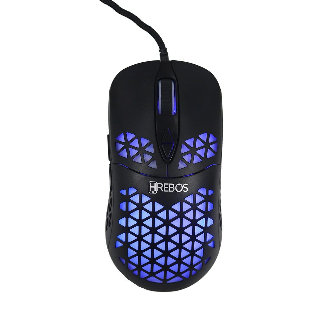 Mouse Gamer LED RGB 7 Botões 1200 DPI Hrebos HS-192