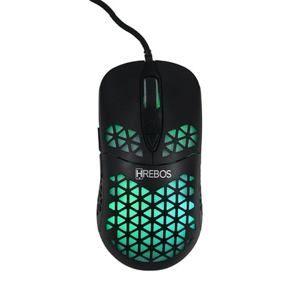 Mouse Gamer LED RGB 7 Botões 1200 DPI Hrebos HS-192
