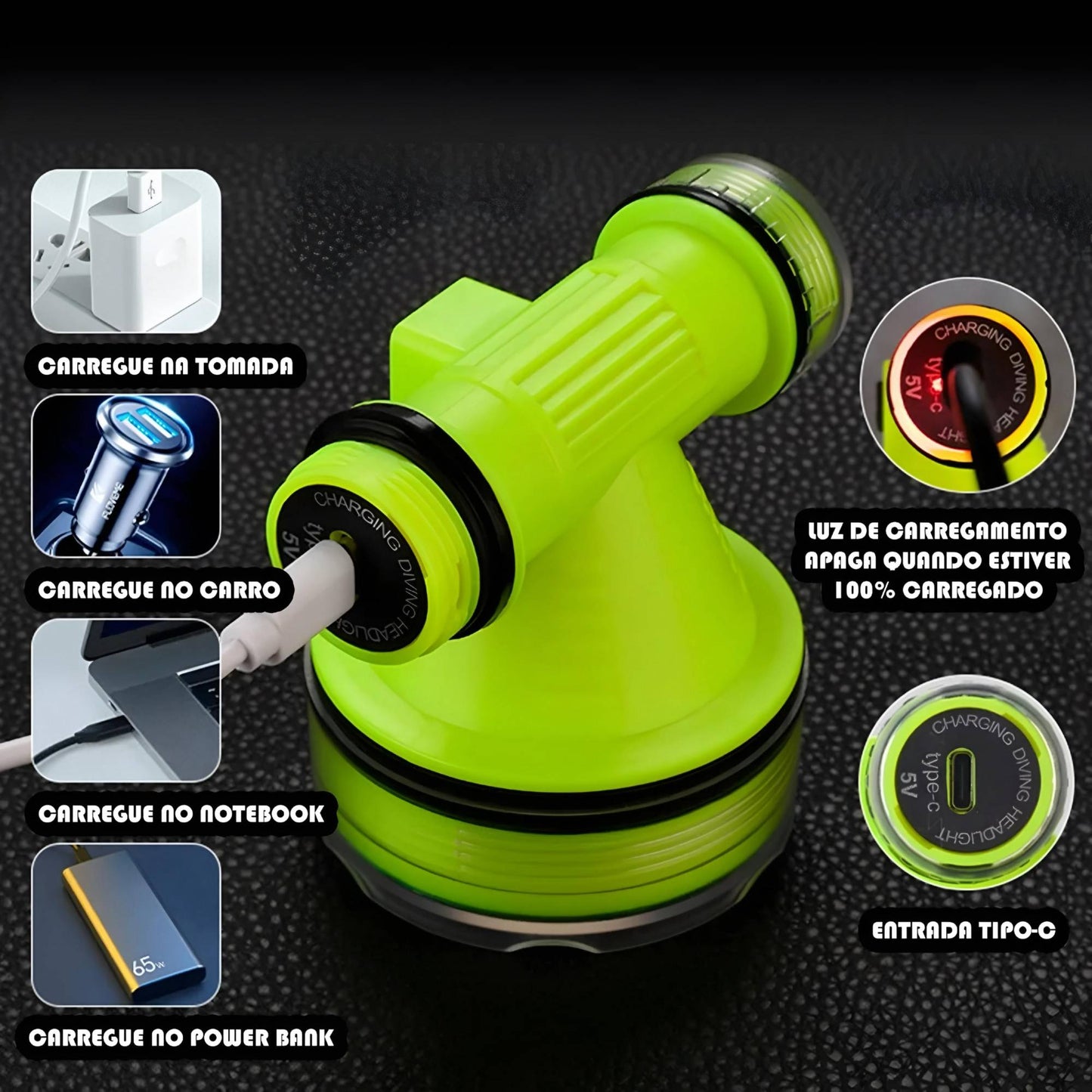 Lanterna De Cabeça Mergulho Trilha Recarregável Onex LAN-7500