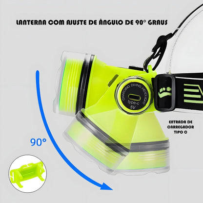 Lanterna De Cabeça Mergulho Trilha Recarregável Onex LAN-7500