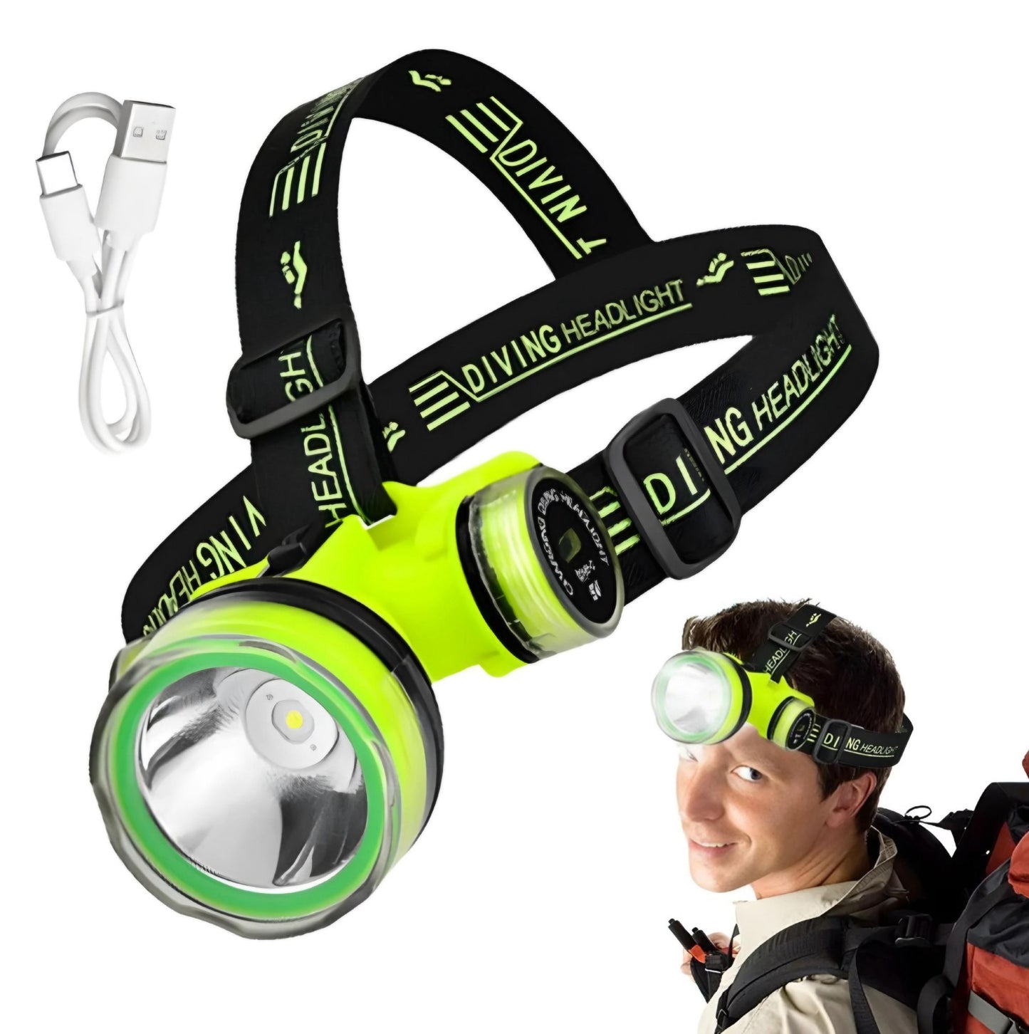 Lanterna De Cabeça Mergulho Trilha Recarregável Onex LAN-7500