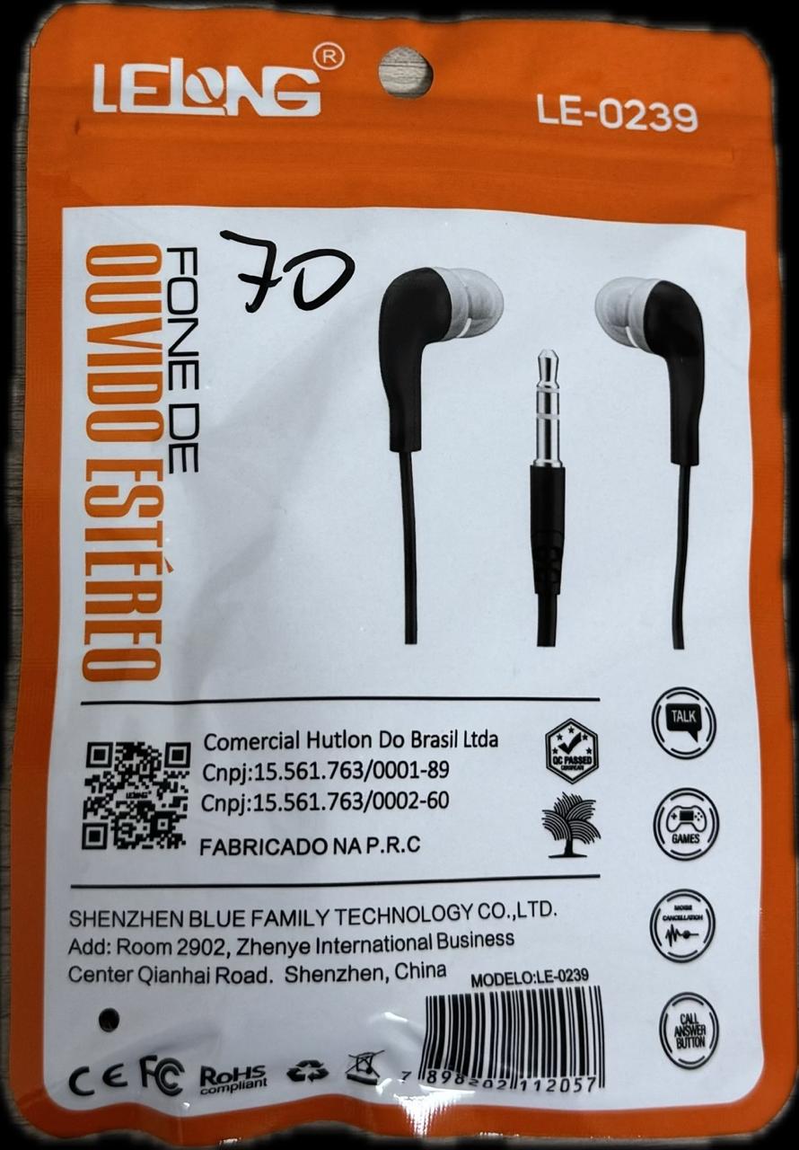 Fone De Ouvido Estéreo LE0242