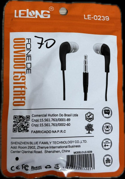 Fone De Ouvido Estéreo LE0242